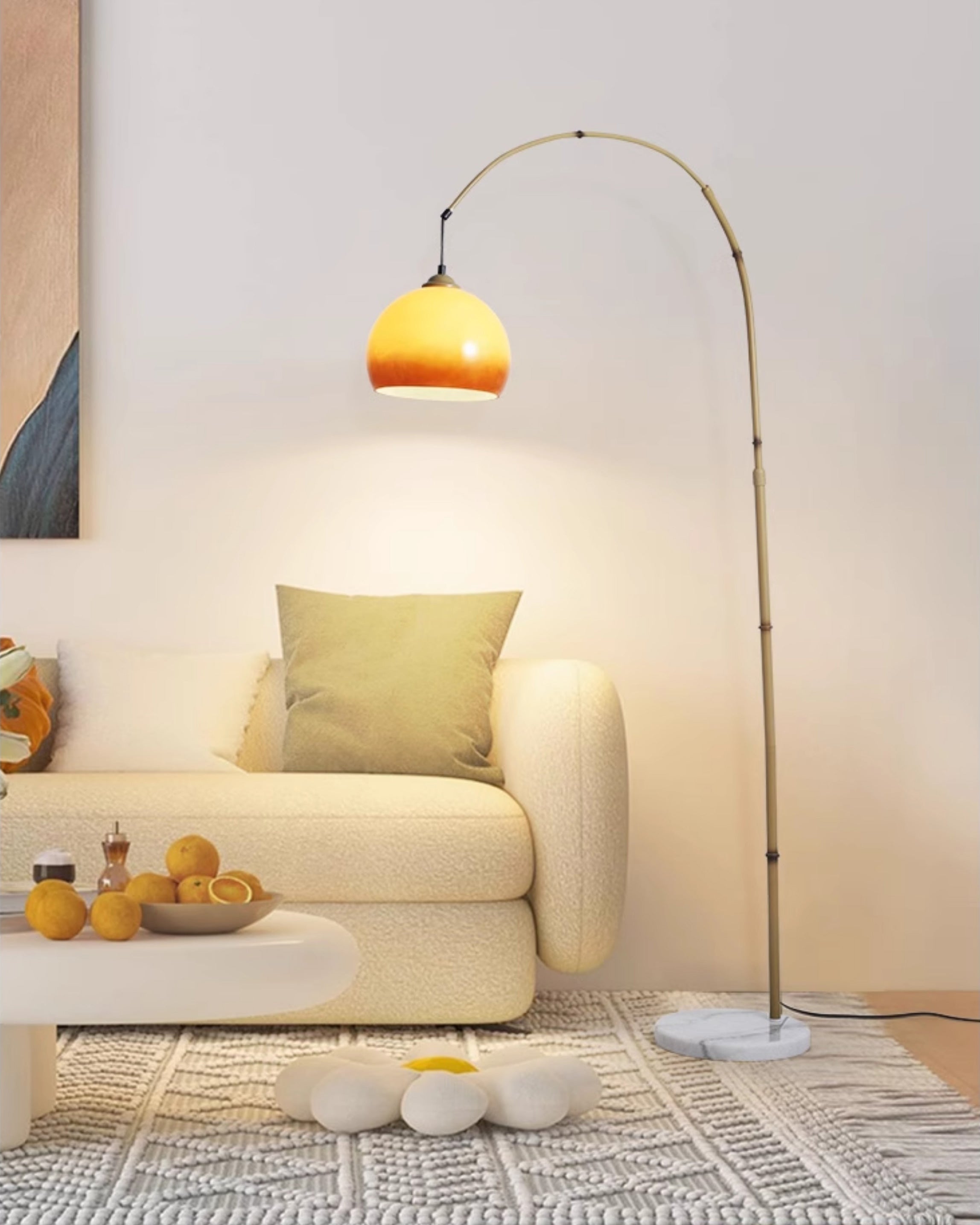 WOMO Arc Hanging Floor Lamp Bamboo - WM7133