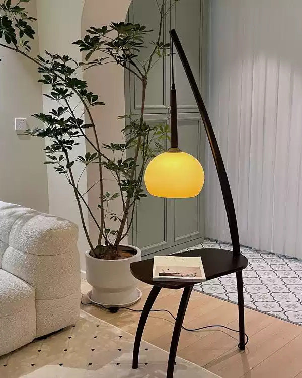 WOMO Wooden Hanging Floor Lamp with Table - WM7130