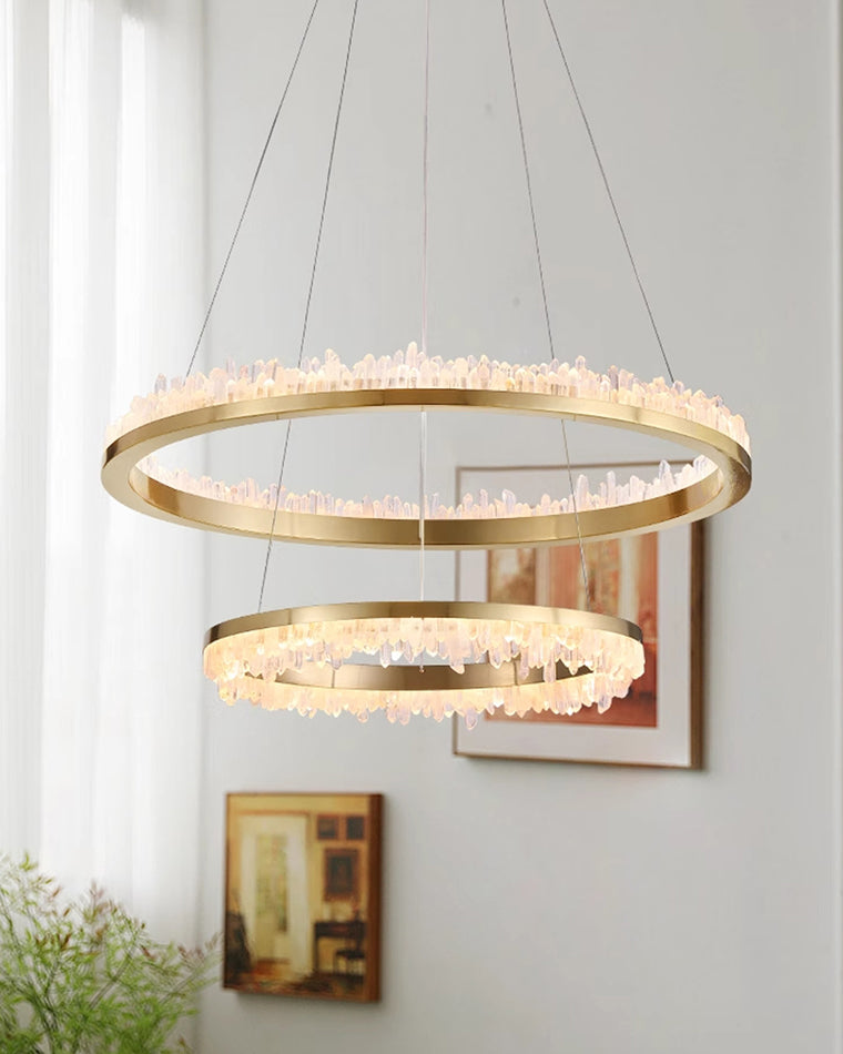 WOMO Rock Crystal LED Circular Chandelier - WM2715