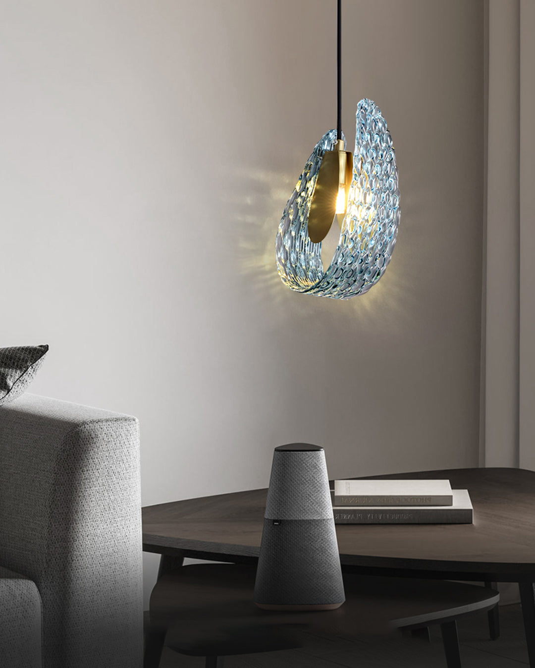 WOMO Peacock Blue Artistic Glass Pendant Lamp - WM2213a