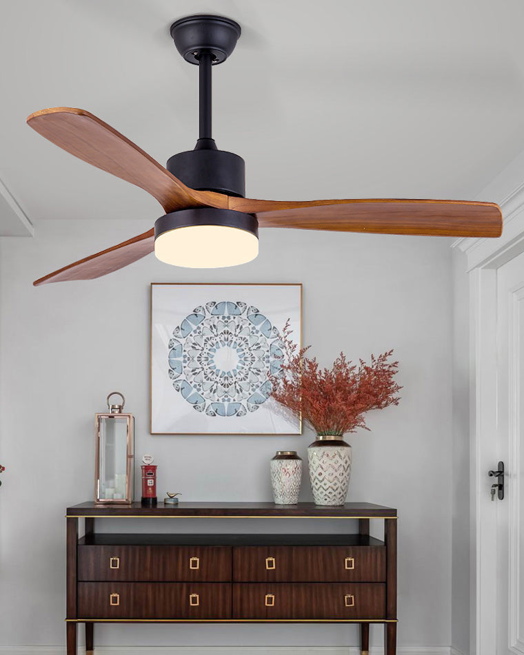 WOMO Ventiladores de techo con luz con 3 Aspas de Madera - WM5068