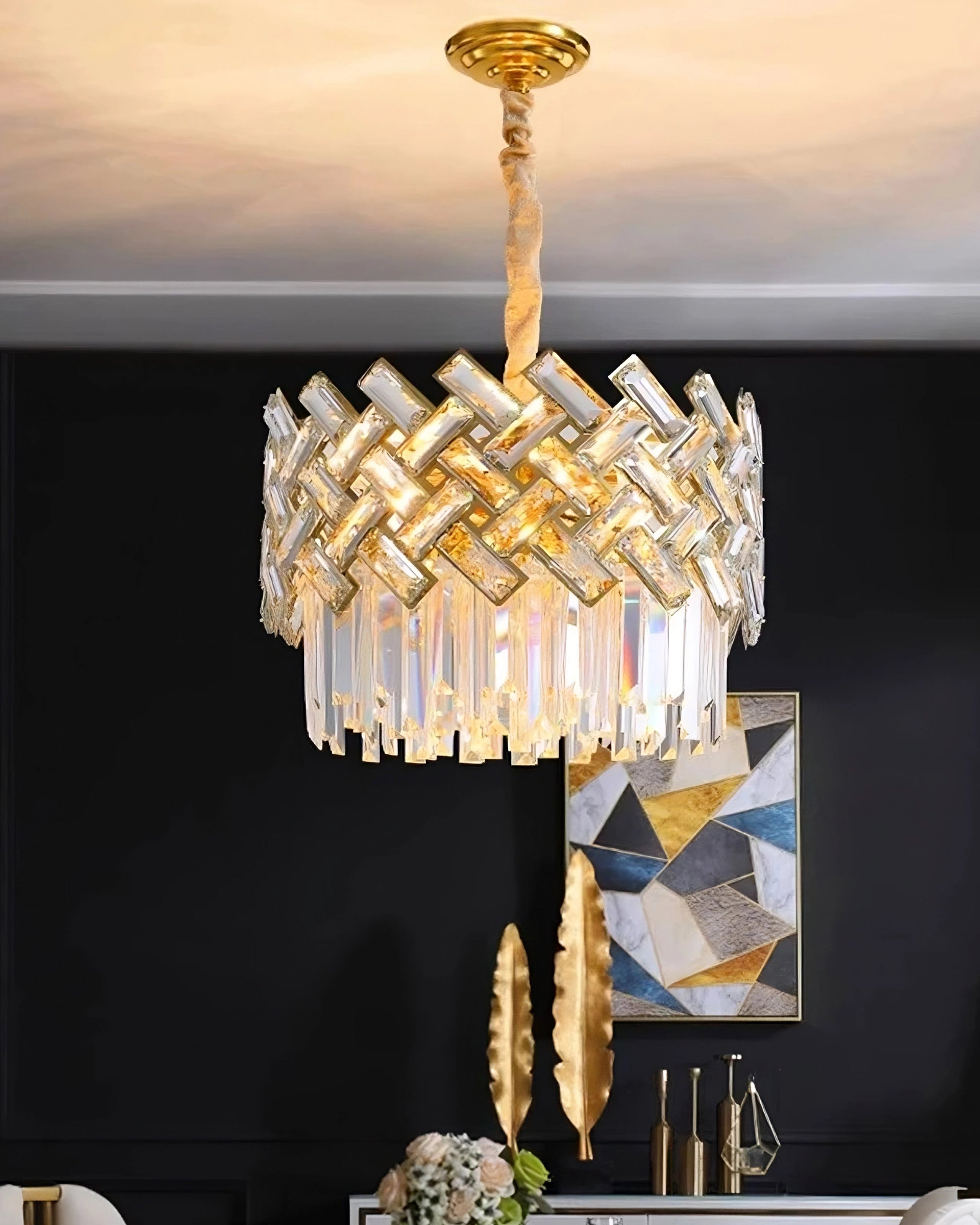 WOMO Hanging Lamps Round Crystal Shield-WM2190
