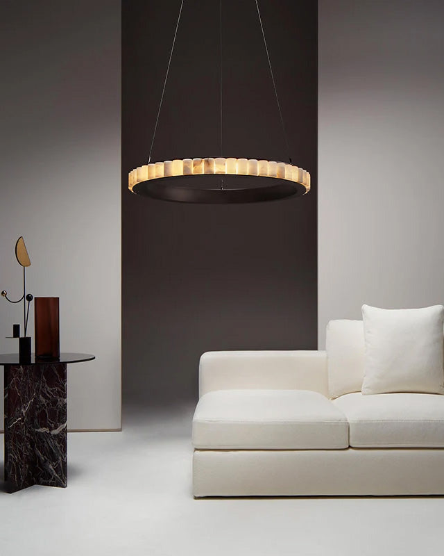 WOMO Multi-Tiered Alabaster Round Chandelier - WM2858