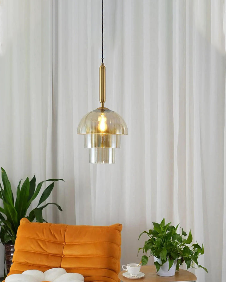 Lámpara colgante WOMO de cristal con forma de campana - WM2789
