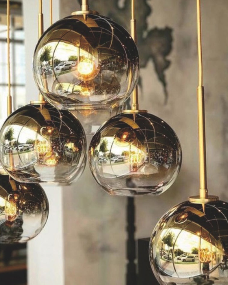 WOMO Lámpara colgante con forma de globo de cristal de colores - WM2500