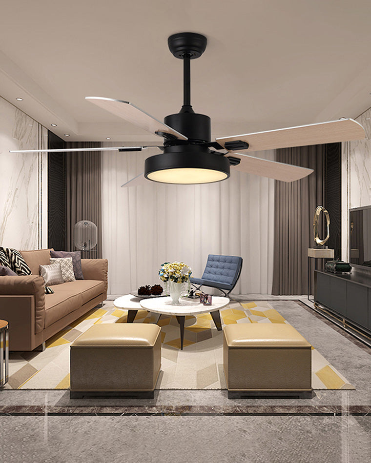 WOMO Ventiladores de techo con luz Moderna de Madera con 5 Aspas - WM5039
