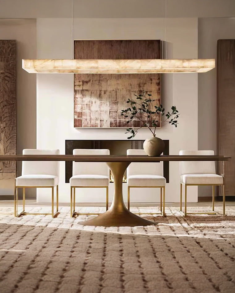 WOMO-WM2822 Alabaster Rectangular Chandelier