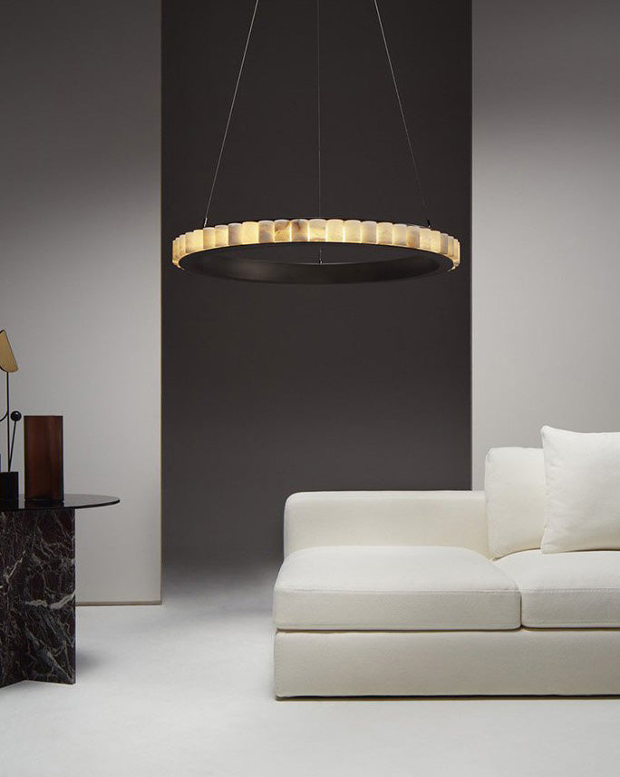 WOMO Multi-Tiered Alabaster Round Chandelier - WM2858