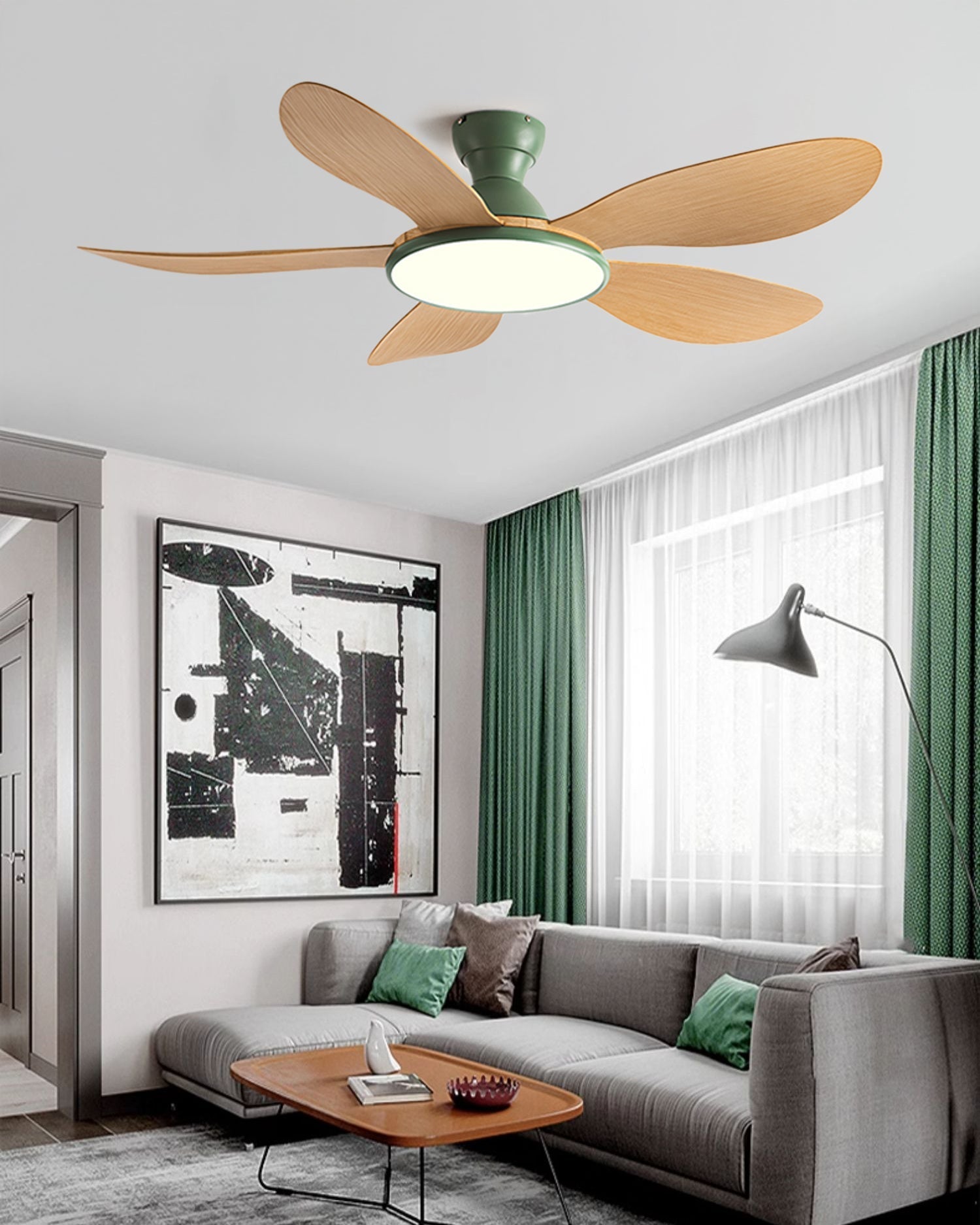 Ventilador de techo WOMO de perfil bajo con luz brillante - WM5153