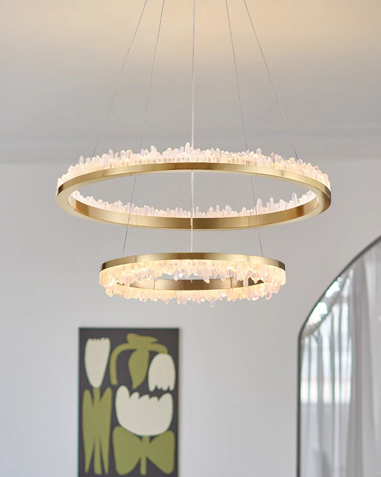 WOMO Rock Crystal LED Circular Chandelier - WM2715