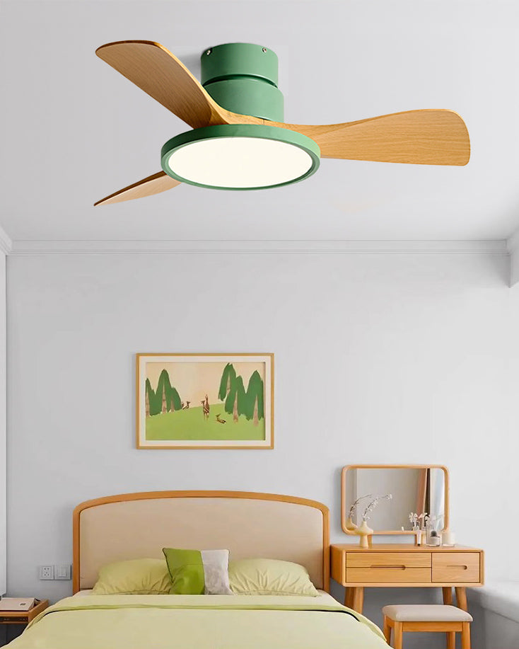 WOMO Ventiladores de techo con luz con 3 Aspas, Perfil Bajo - WM5170