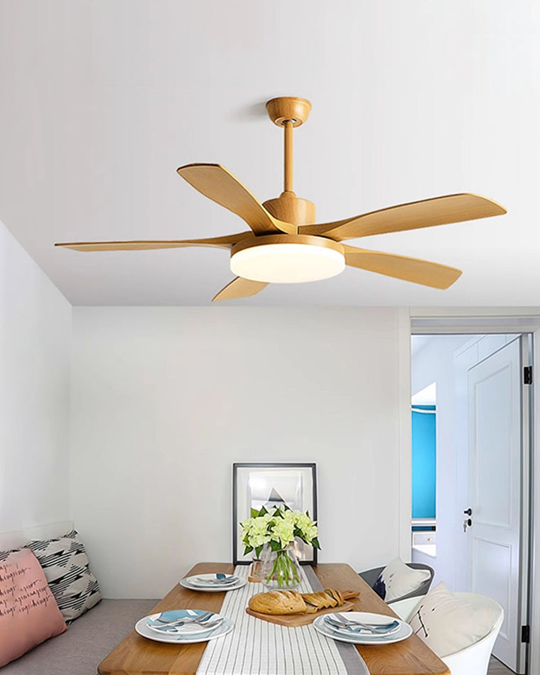 WOMO Ventiladores de techo con luz Escandinava con 5 Aspas - WM5125