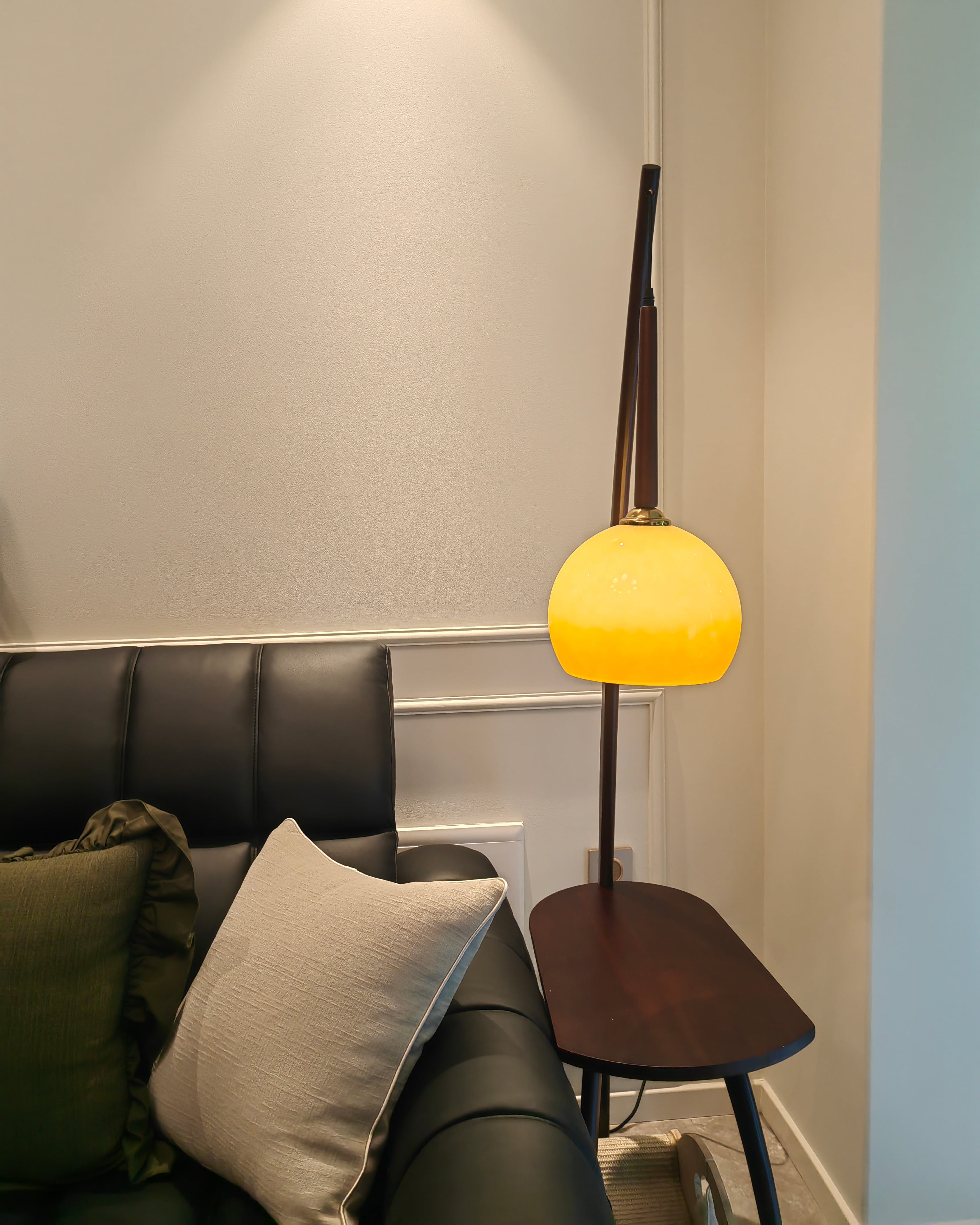 WOMO Wooden Hanging Floor Lamp with Table - WM7130
