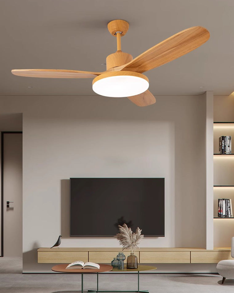 WOMO Ventiladores de techo con luz con 3 Aspas de Madera - WM5090