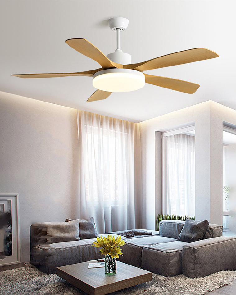 WOMO Ventiladores de techo con luz Escandinava con 5 Aspas - WM5125