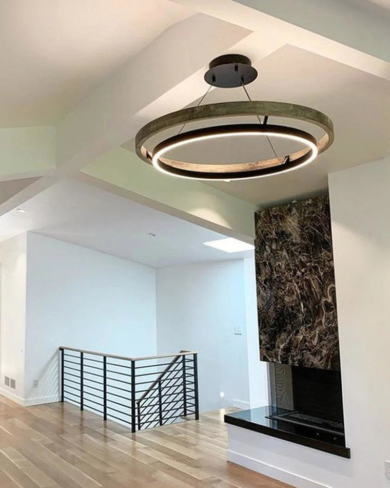 WOMO Lámparas Colgantes LED Circular de Madera - WM2492