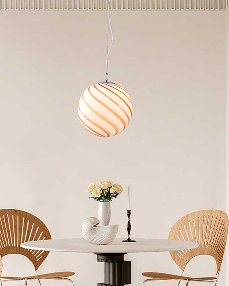 Lámpara colgante WOMO con globo de cristal en espiral - WM2613
