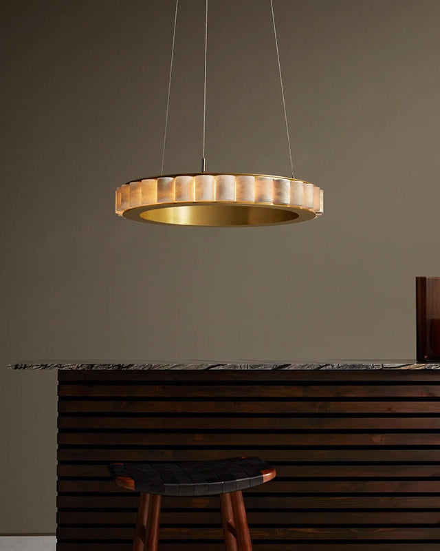 WOMO Multi-Tiered Alabaster Round Chandelier - WM2858