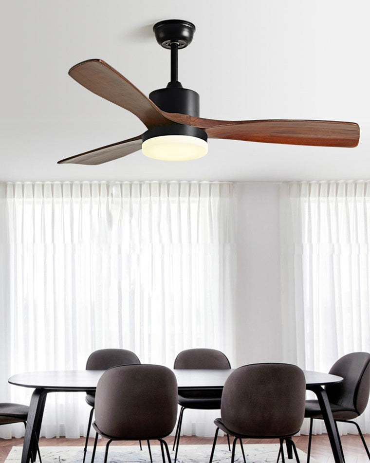 WOMO Ventiladores de techo con luz con 3 Aspas de Madera - WM5068