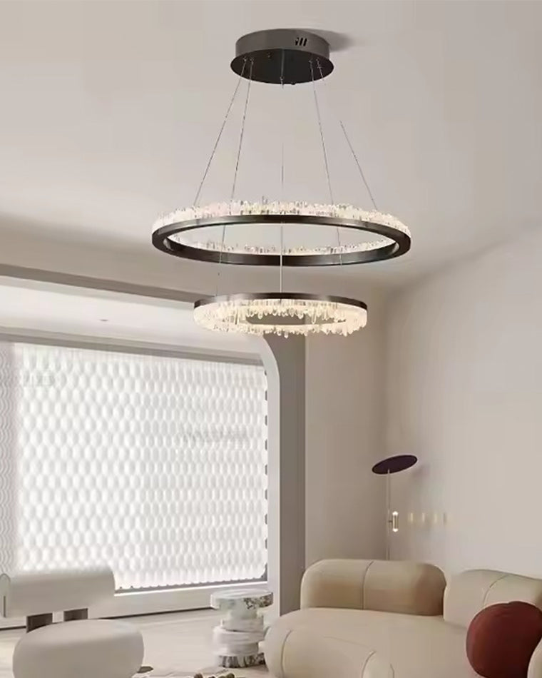 WOMO Rock Crystal LED Circular Chandelier - WM2715