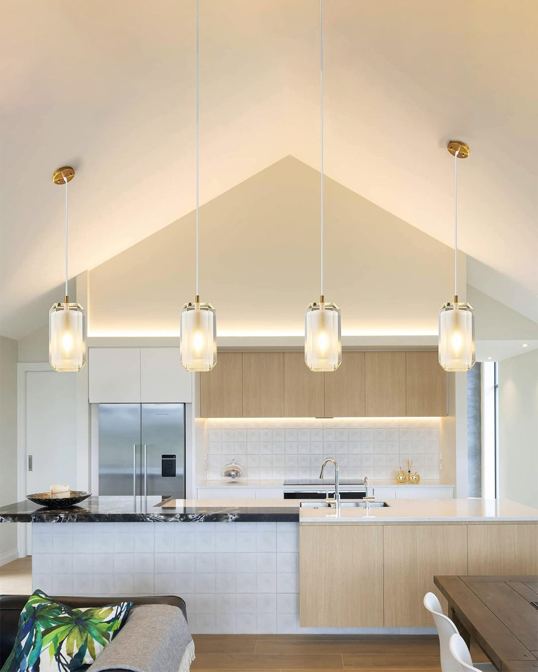 Lámpara colgante rectangular de cristal WOMO-WM2682