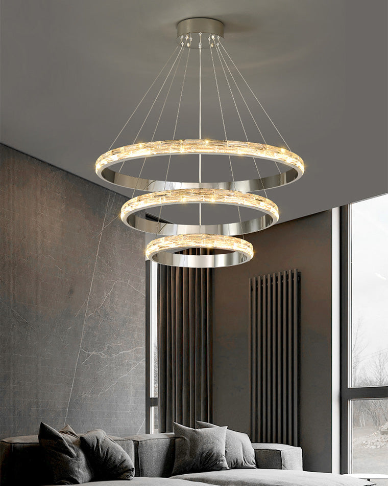WOMO Lámparas Colgantes LED de Cristal Circular Escalonado - WM2491b