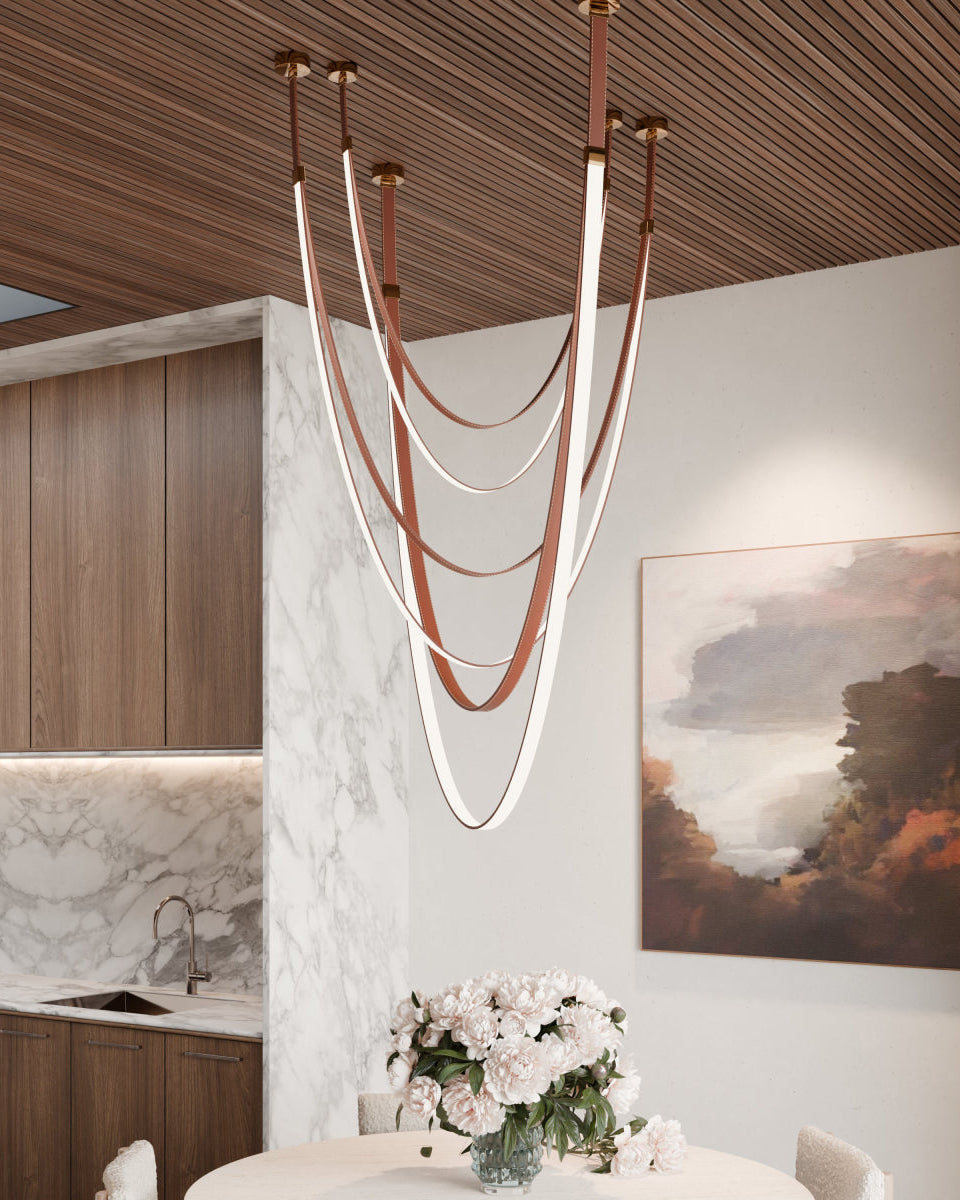 WOMO Leather Ribbon Chandelier - WM2908
