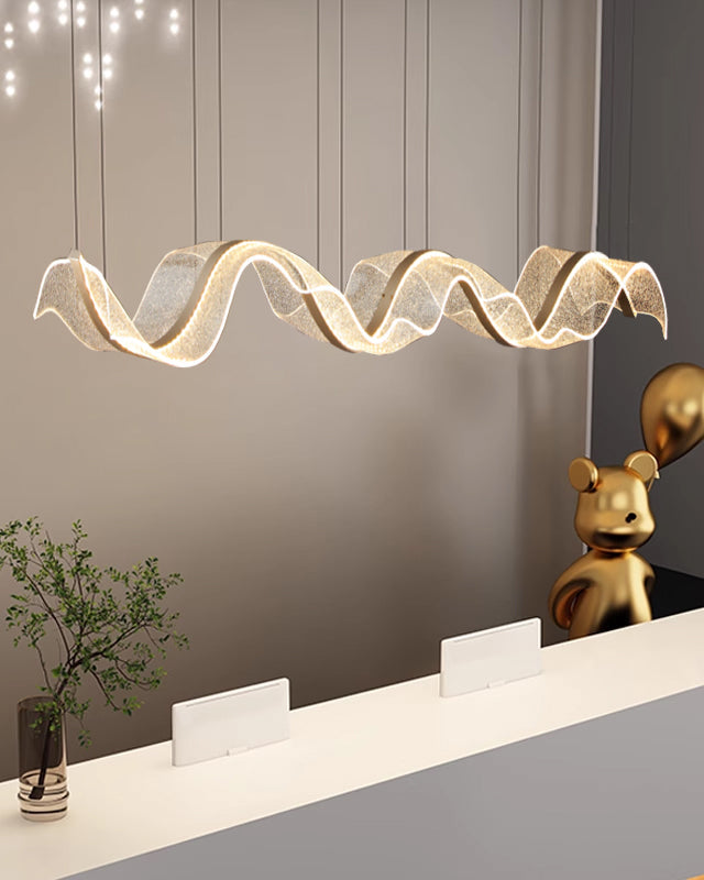 Lámpara de araña acrílica WOMO Wave Ribbon-WM2596
