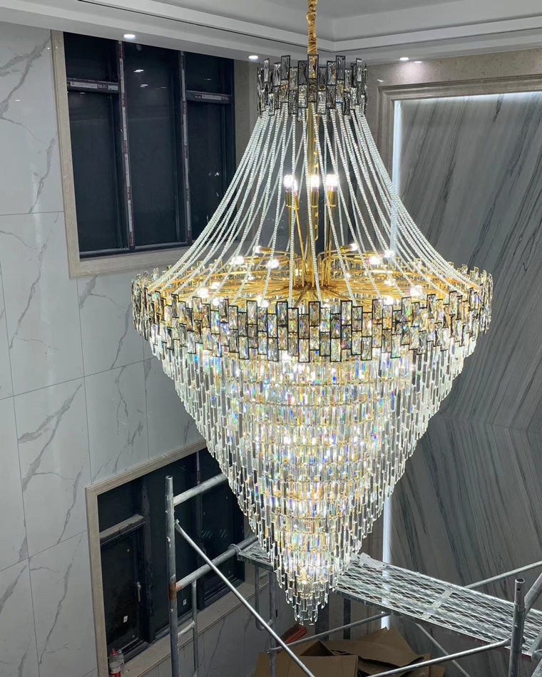 Lámpara de araña de cristal escalonada de gran tamaño WOMO-WM2380
