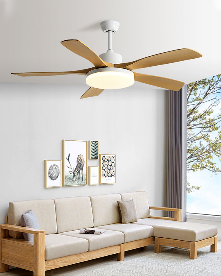 WOMO Ventiladores de techo con luz Escandinava con 5 Aspas - WM5125