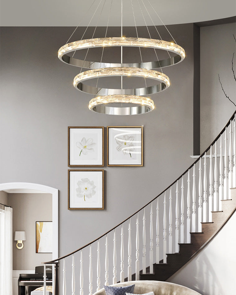 WOMO Lámparas Colgantes LED de Cristal Circular Escalonado - WM2491b