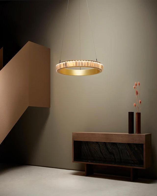 WOMO Multi-Tiered Alabaster Round Chandelier - WM2858