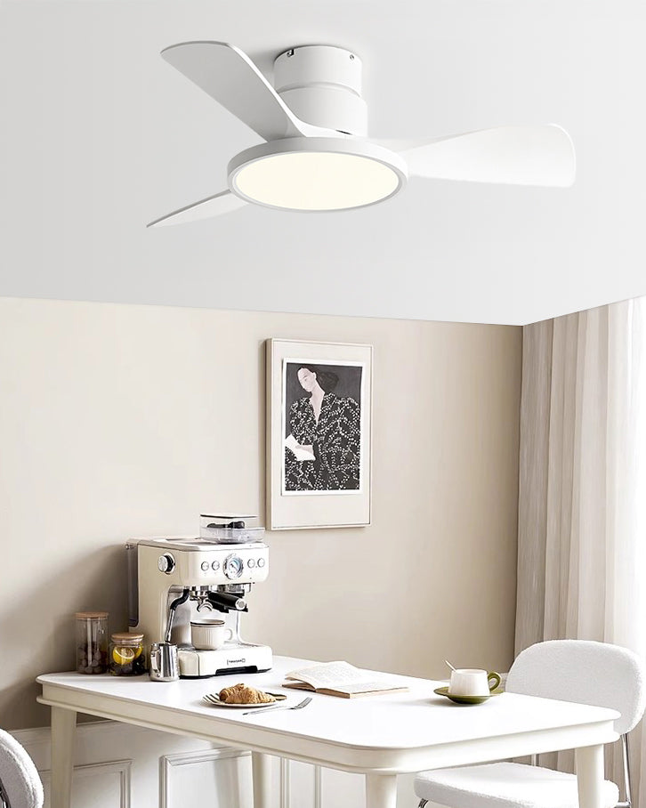WOMO Ventiladores de techo con luz con 3 Aspas, Perfil Bajo - WM5170