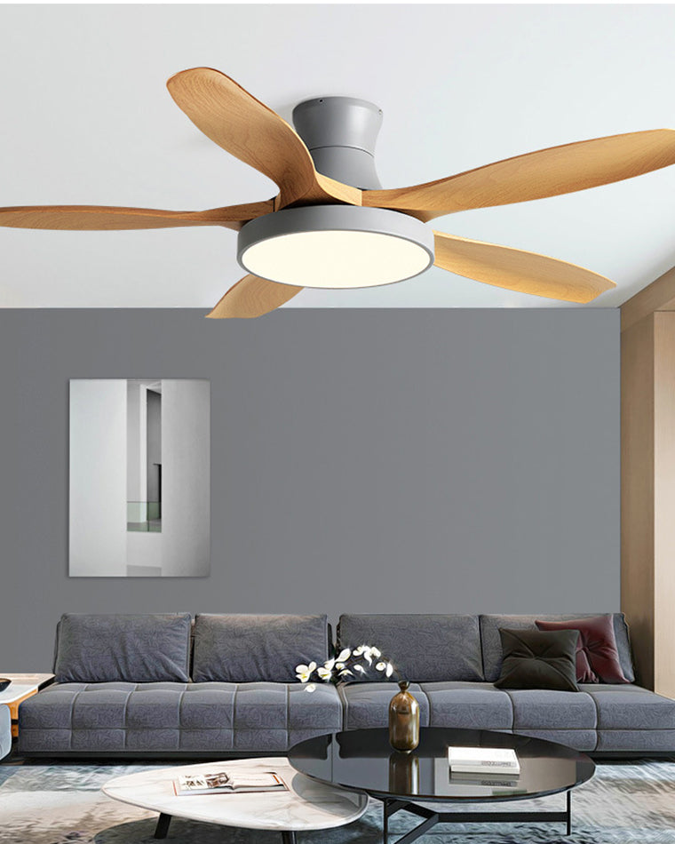 WOMO Large Scandinavian Flush Mount Ceiling Fans with Light - WM5130