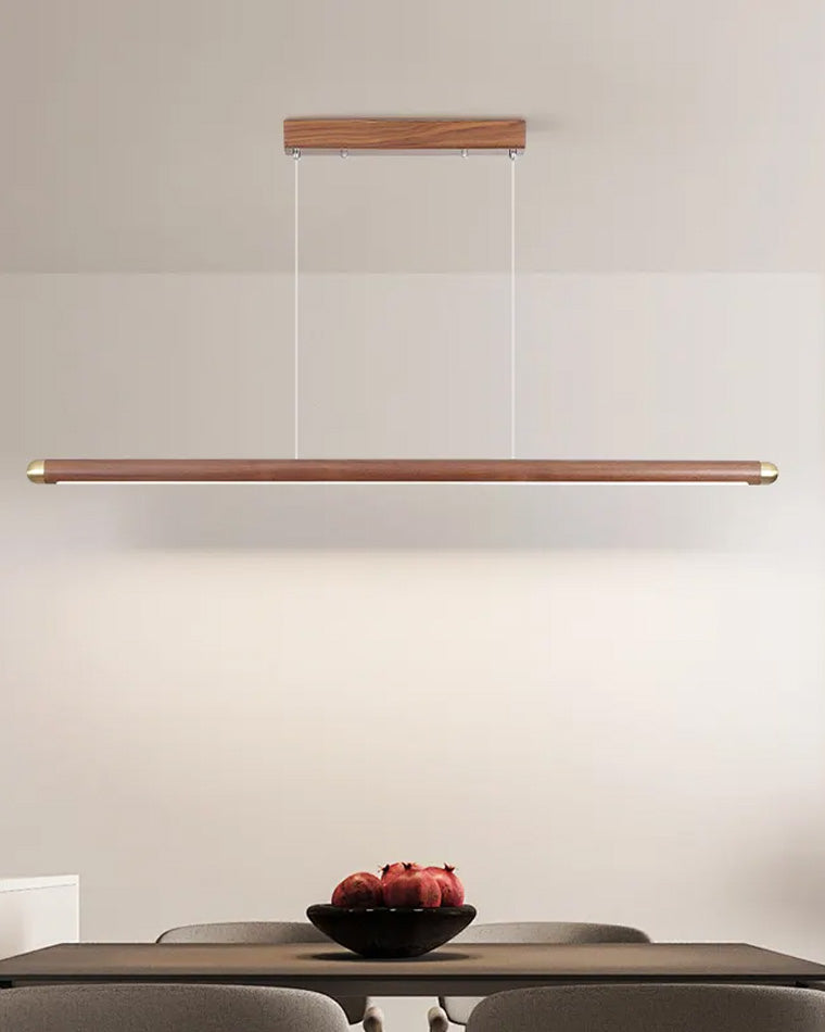 Lámpara colgante lineal LED WOMO color nogal - WM2520