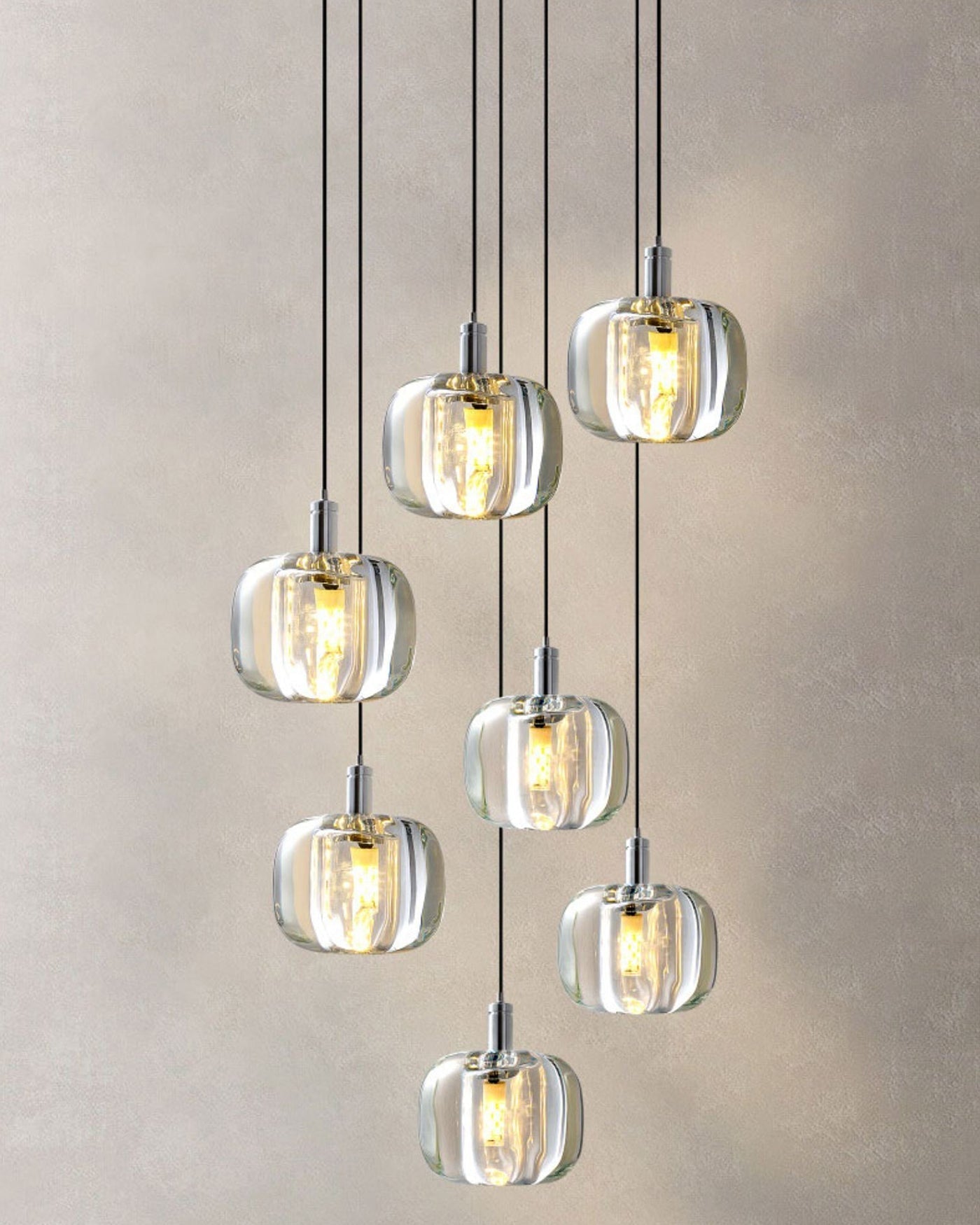 WOMO Lámpara colgante de cristal con cascada - WM2111b