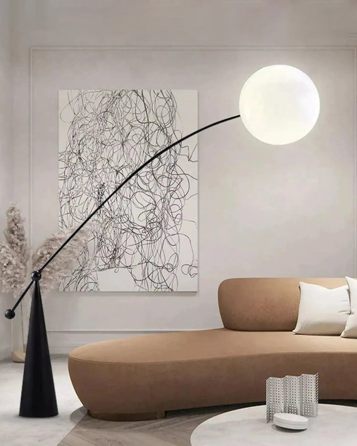 WOMO Cantilever Floor Lamp with Glass Globe - WM7129