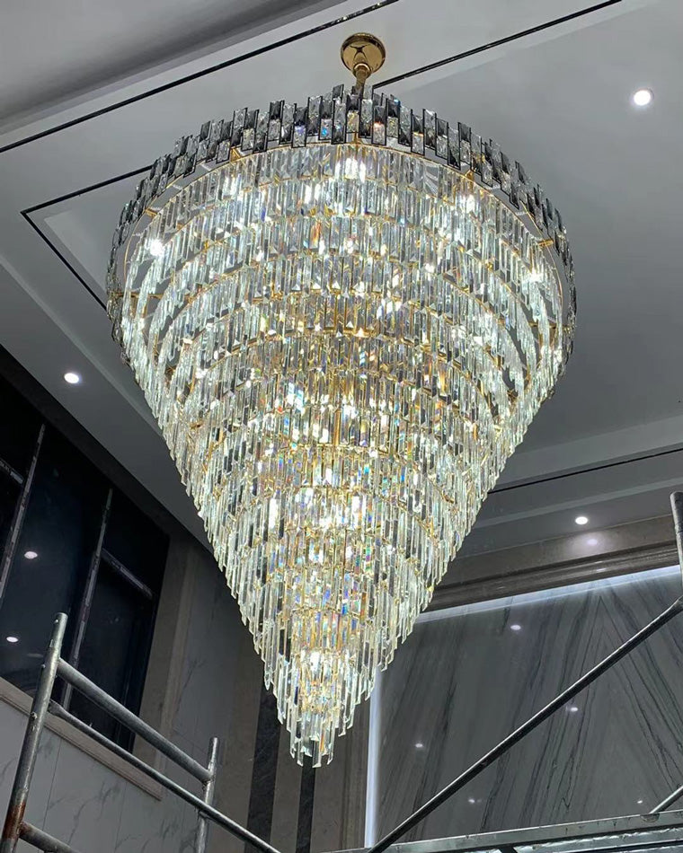 Lámpara de araña de cristal escalonada de gran tamaño WOMO-WM2380