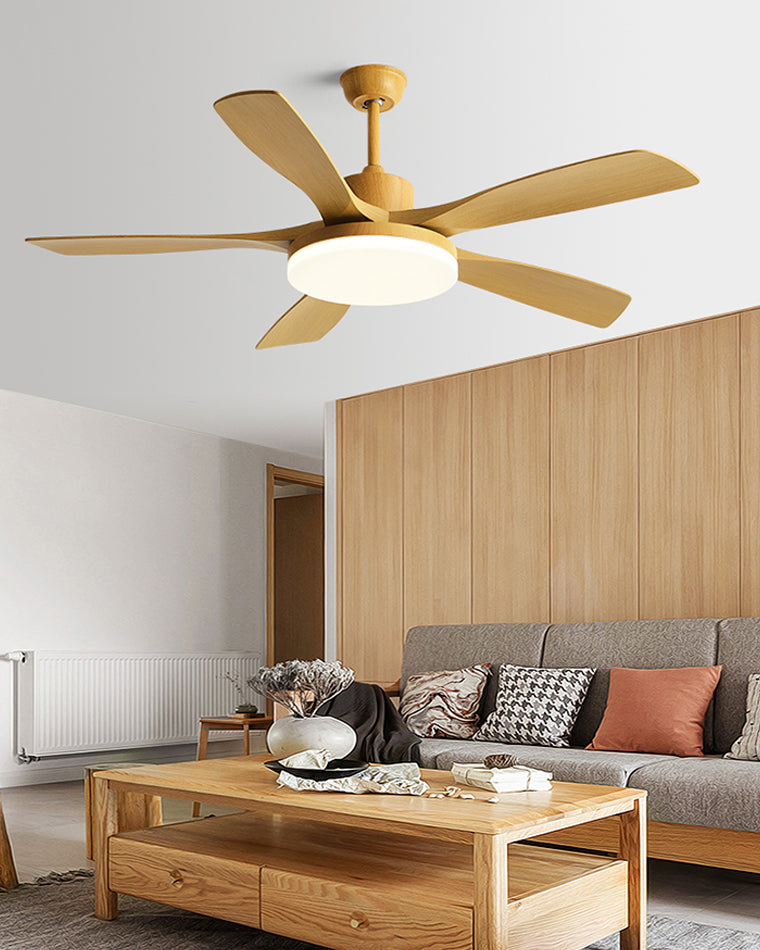 WOMO Ventiladores de techo con luz Escandinava con 5 Aspas - WM5125