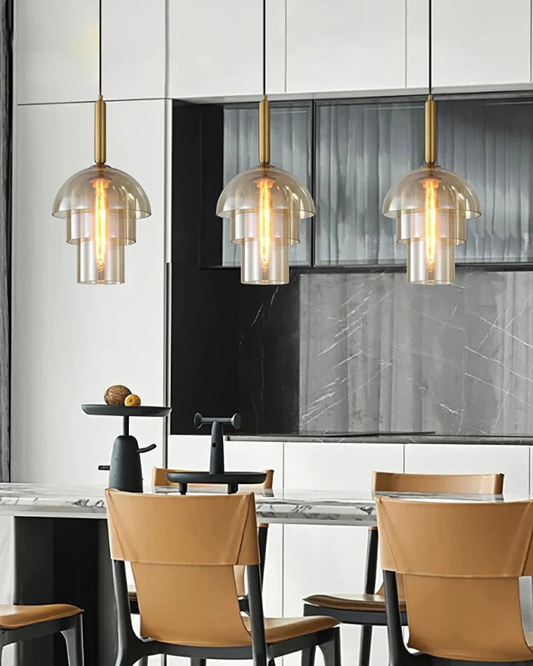 Lámpara colgante WOMO de cristal con forma de campana - WM2789