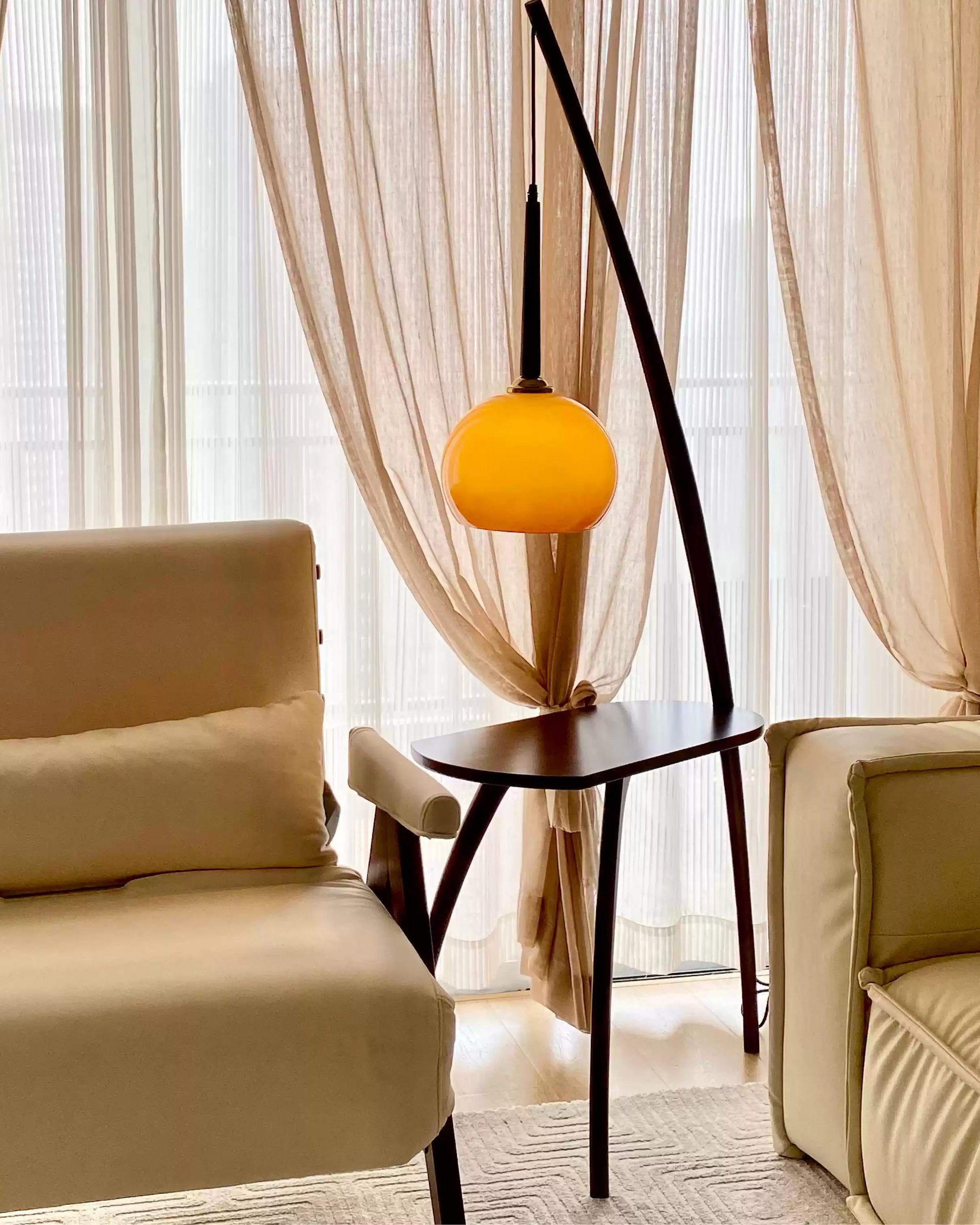 WOMO Wooden Hanging Floor Lamp with Table - WM7130