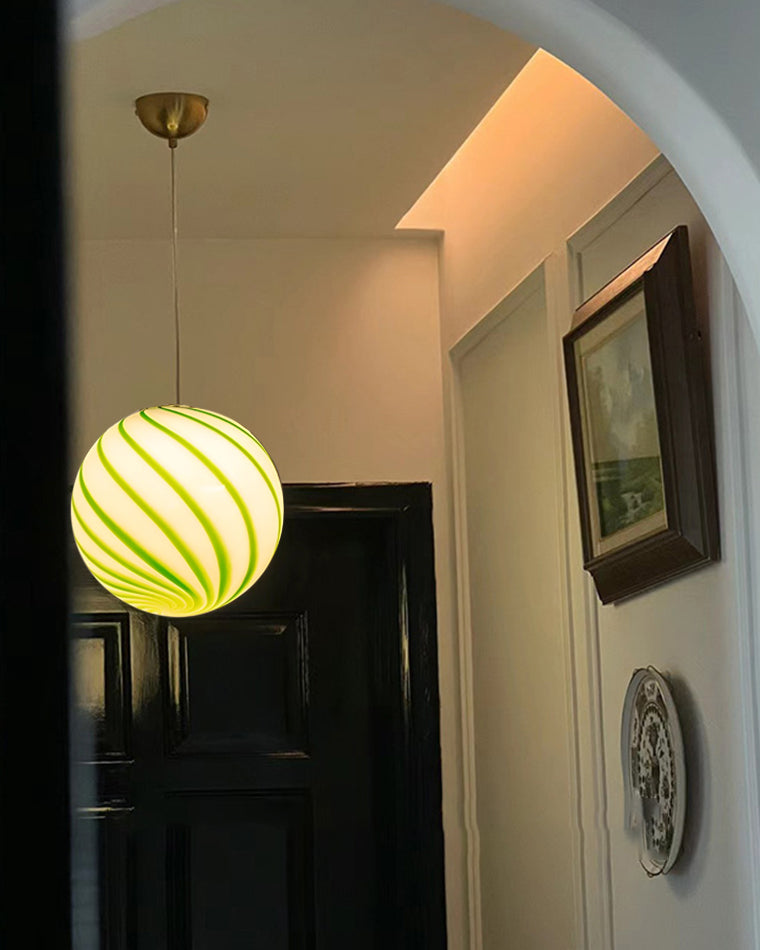 Lámpara colgante WOMO con globo de cristal en espiral - WM2613