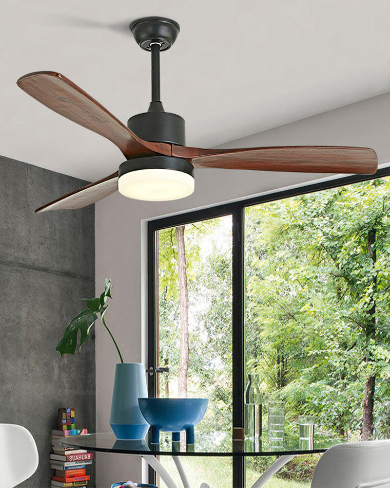 WOMO Ventiladores de techo con luz con 3 Aspas de Madera - WM5068