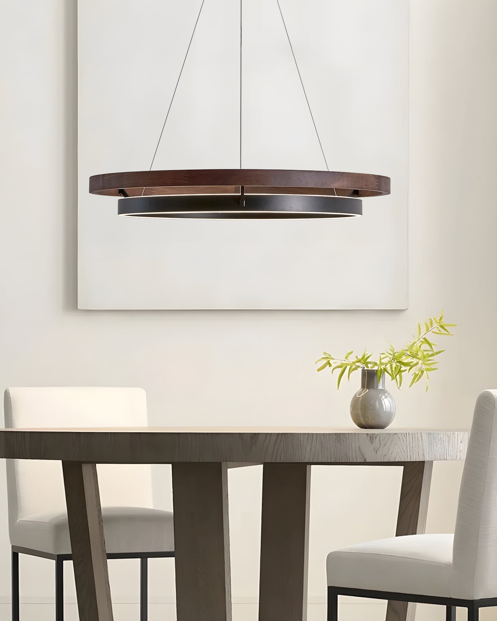 WOMO Lámparas Colgantes LED Circular de Madera - WM2492