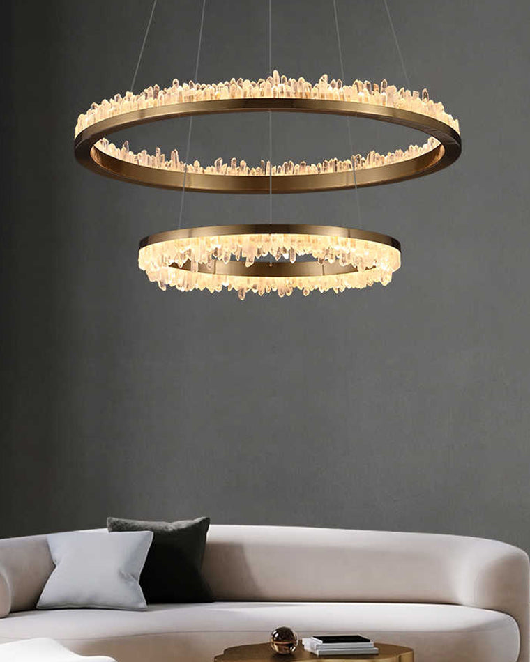 WOMO Rock Crystal LED Circular Chandelier - WM2715