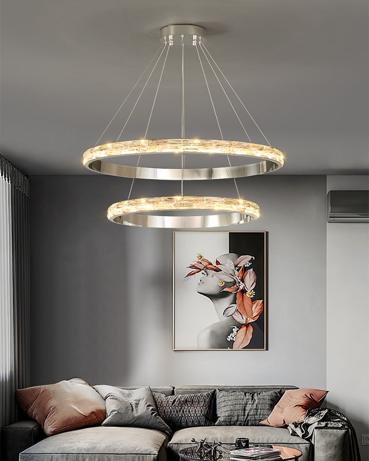 WOMO Lámparas Colgantes LED de Cristal Circular Escalonado - WM2491b