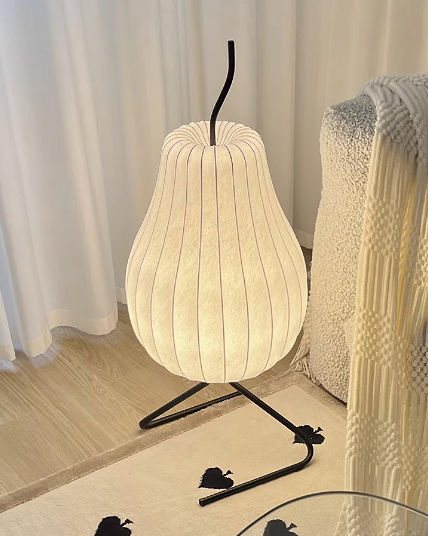 WOMO Pear Shaped Silk Floor Lamp - WM7126