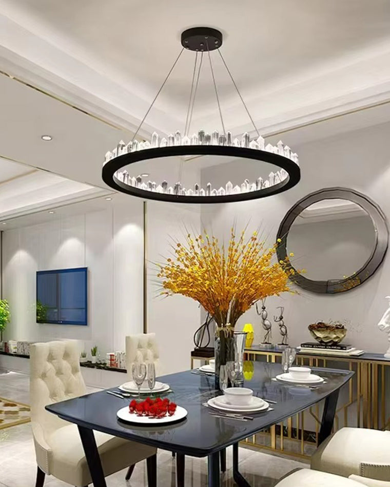 WOMO Rock Crystal LED Circular Chandelier - WM2715