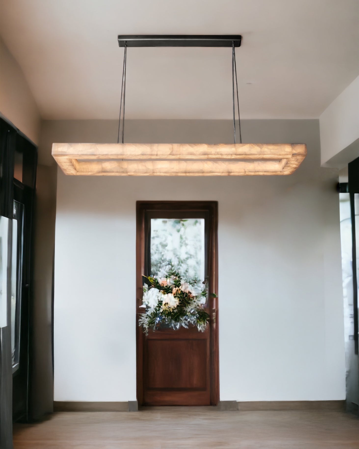 WOMO-WM2822 Alabaster Rectangular Chandelier
