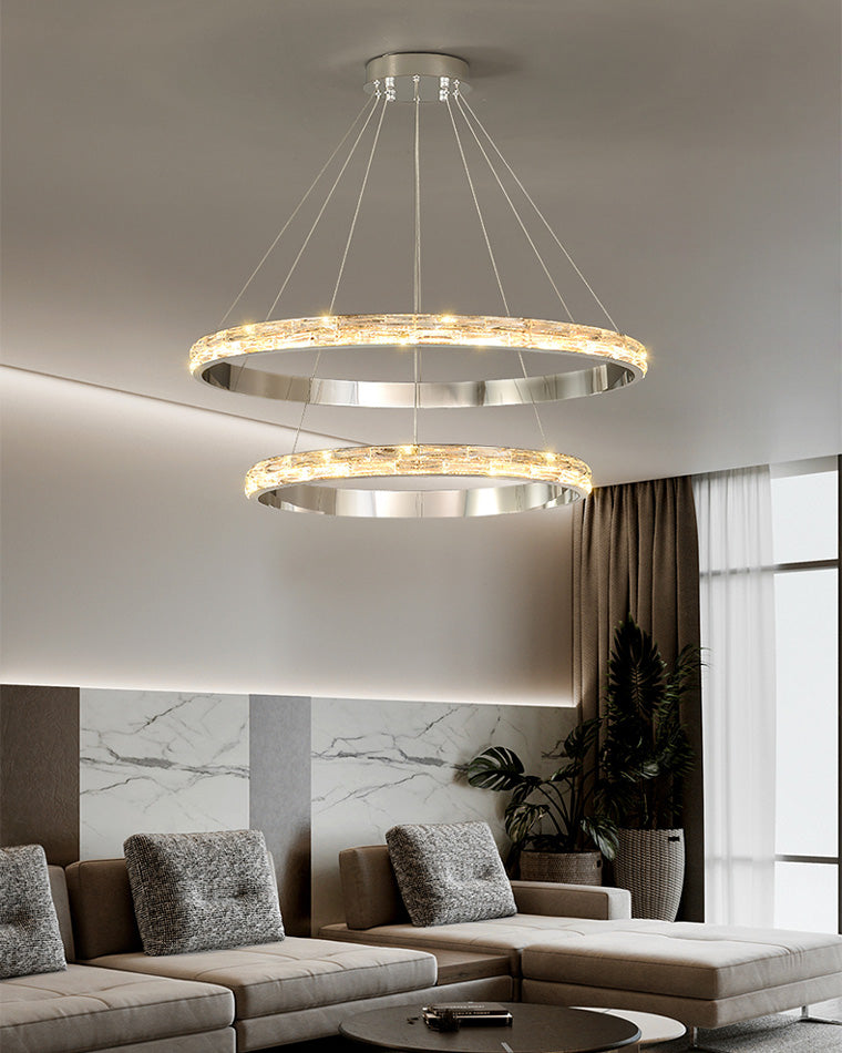 WOMO Lámparas Colgantes LED de Cristal Circular Escalonado - WM2491b